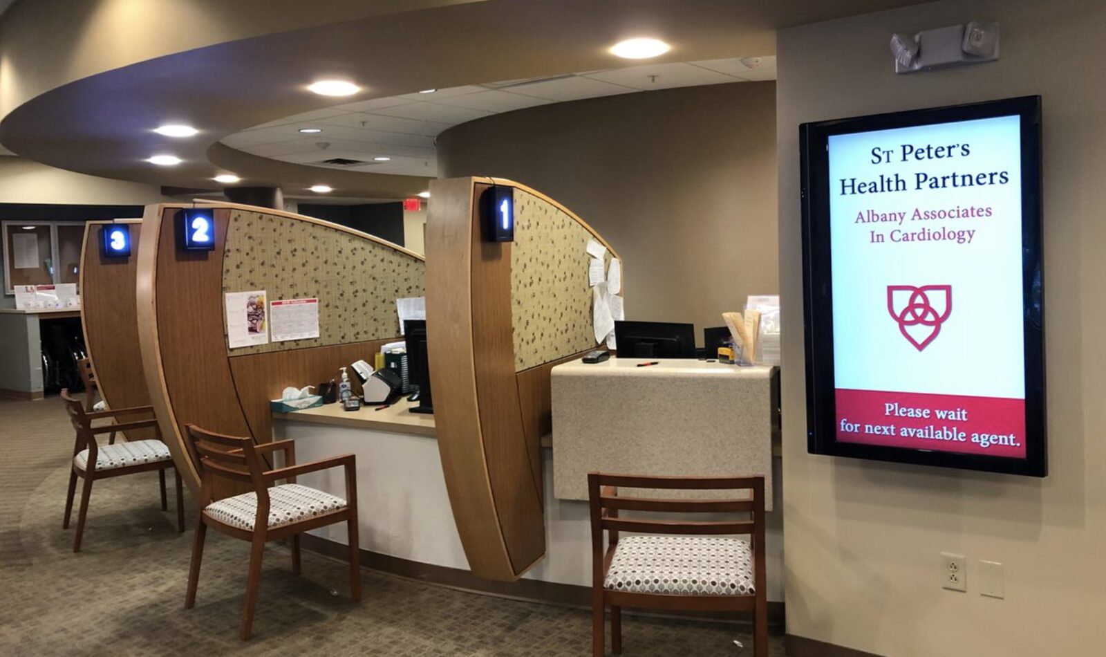 Qbuster queue management system in healthcare waiting room