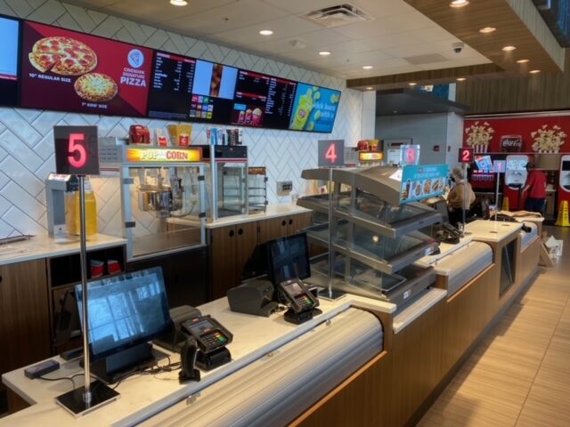 Qbuster queue system at Cinemark movie theater concessions